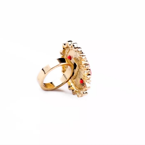 Women size 7 crystal pink skull ring - Picture 3 of 16